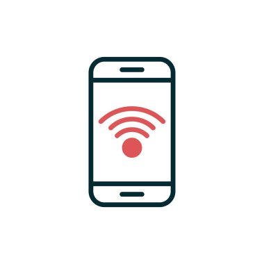 Kablosuz ağ ikonlu akıllı telefon. vektör illüstrasyonu