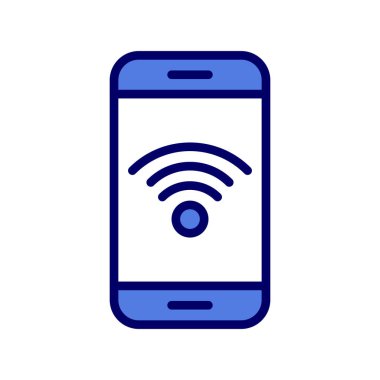 Kablosuz ağ ikonlu akıllı telefon. vektör illüstrasyonu