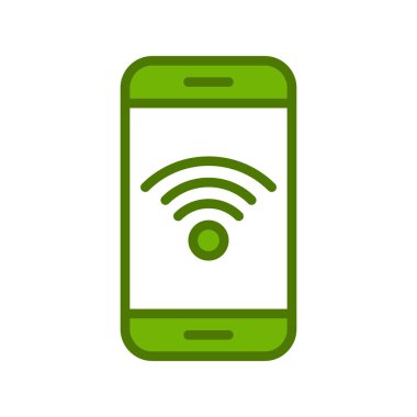 Kablosuz ağ ikonlu akıllı telefon. vektör illüstrasyonu