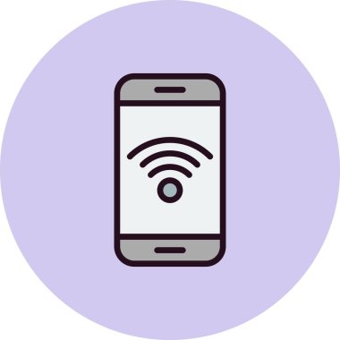 Kablosuz ağ ikonlu akıllı telefon. vektör illüstrasyonu
