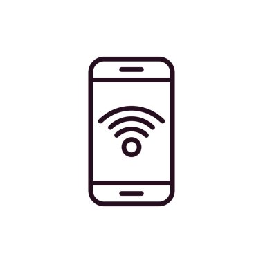 Kablosuz ağ ikonlu akıllı telefon. vektör illüstrasyonu