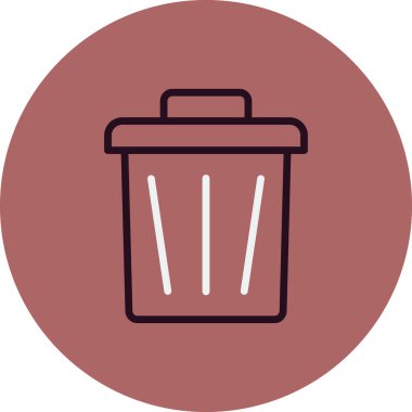 Çöp kutusu simgesi, vektör illüstrasyonu