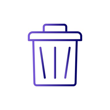 Çöp kutusu simgesi vektörü. İnce çizgi işareti. izole edilmiş sınır sembolü çizimi