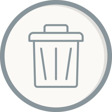 Çöp kutusu simgesi, vektör illüstrasyonu