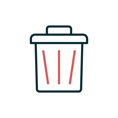 Çöp kutusu simgesi. İnce çizgi sembolü. vektör illüstrasyonu.