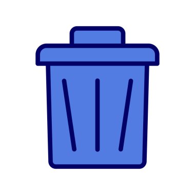 Çöp kutusu simgesi vektörü. İnce çizgi işareti. izole edilmiş sınır sembolü çizimi