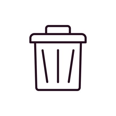 Çöp kutusu simgesi. Web tasarımı için geri dönüşüm kutusu vektör simgelerinin özet çizimi