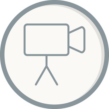 Web için video kamera düz simgesi, vektör illüstrasyonu
