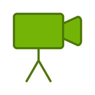 Web için video kamera düz simgesi, vektör illüstrasyonu