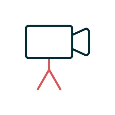 Web için video kamera düz simgesi, vektör illüstrasyonu