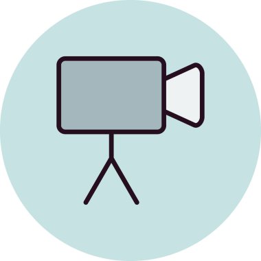 Web için video kamera düz simgesi, vektör illüstrasyonu
