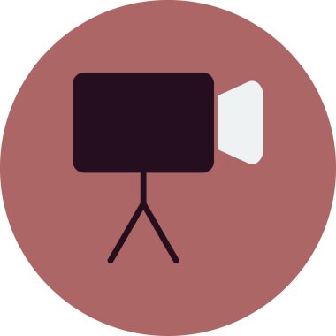 Web için video kamera düz simgesi, vektör illüstrasyonu