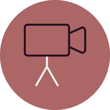 Web için video kamera düz simgesi, vektör illüstrasyonu