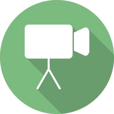 Web için video kamera düz simgesi, vektör illüstrasyonu