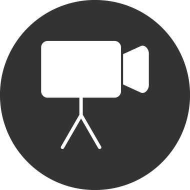 Web için video kamera düz simgesi, vektör illüstrasyonu