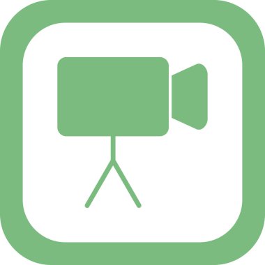 Web için video kamera düz simgesi, vektör illüstrasyonu