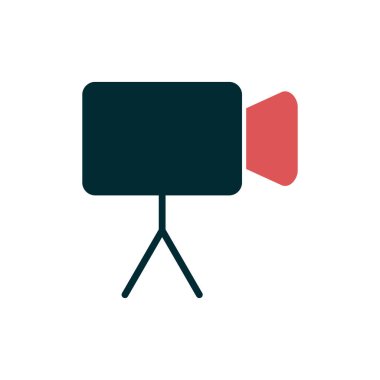 Web için video kamera düz simgesi, vektör illüstrasyonu