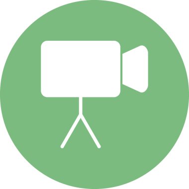 Web için video kamera düz simgesi, vektör illüstrasyonu