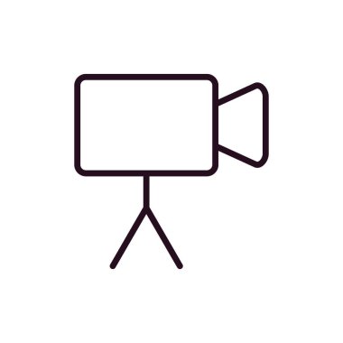 Web için video kamera düz simgesi, vektör illüstrasyonu