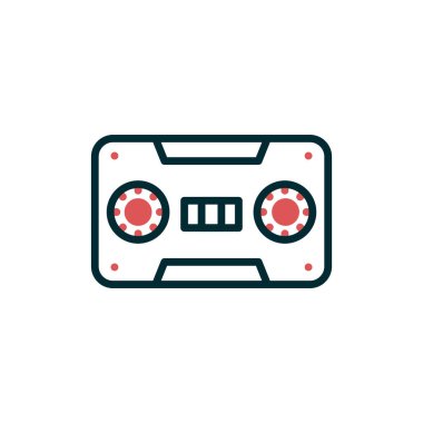 Kaset. Web simgesi basit illüstrasyon