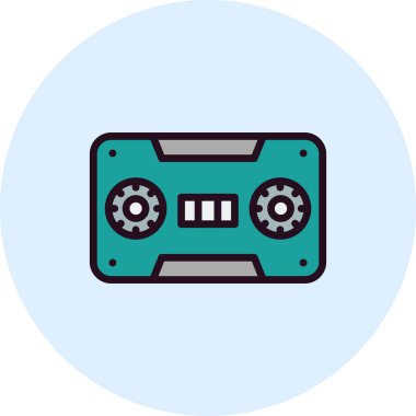 Kaset. Web simgesi basit illüstrasyon