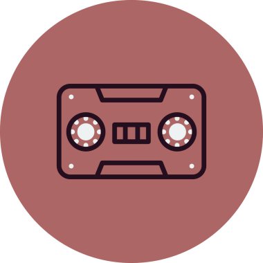 Kaset. Web simgesi basit illüstrasyon