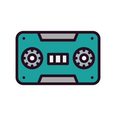 Kaset. Web simgesi basit illüstrasyon