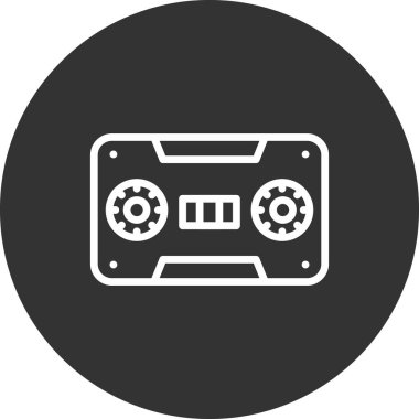 Kaset. Web simgesi basit illüstrasyon