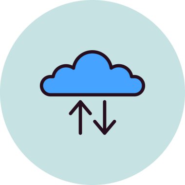 Bulut ağı simgesi. Basit resimleme 