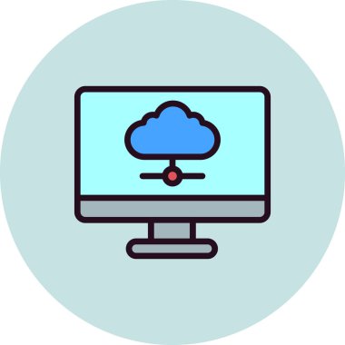 Bulut ağı simgesi. Basit resimleme 