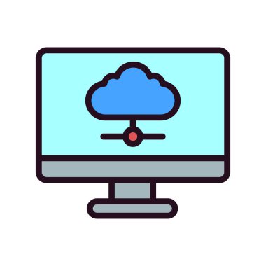 Bulut ağı simgesi. Basit resimleme 