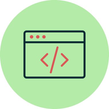 Basit simge kodlanıyor, vektör illüstrasyonu