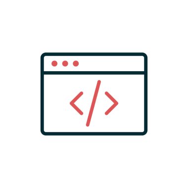 Basit simge kodlanıyor, vektör illüstrasyonu