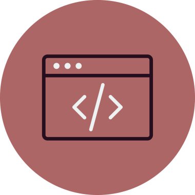 Basit simge kodlanıyor, vektör illüstrasyonu