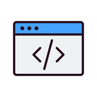 Basit simge kodlanıyor, vektör illüstrasyonu