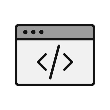 Basit simge kodlanıyor, vektör illüstrasyonu