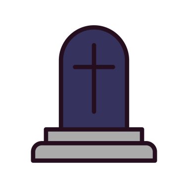 Mezar taşı. Web simgesi basit illüstrasyon