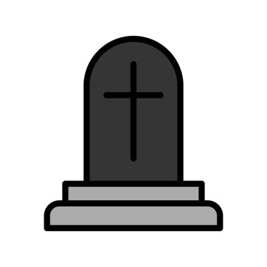 Mezar taşı. Web simgesi basit illüstrasyon