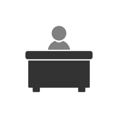 Masa başı sandalye ikonu vektör illüstrasyon tasarımlı adam