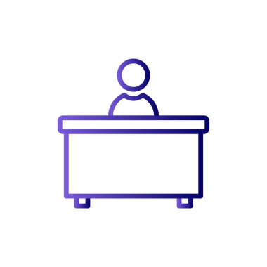 Yatak sandalyesi çizgi simgesi, konsept illüstrasyon, dış hat sembolü, vektör işareti, doğrusal mavi semboller,