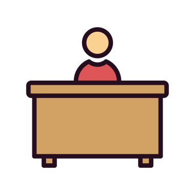 Sandalyesi olan bir adamın vektör çizimi