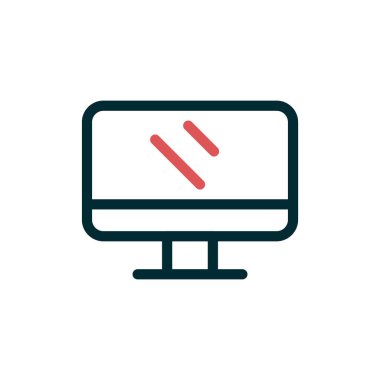 Web ve mobil uygulama tasarımınız için beyaz arkaplanda izole edilmiş bilgisayar simgesi vektörü, logo kavramını izleyin