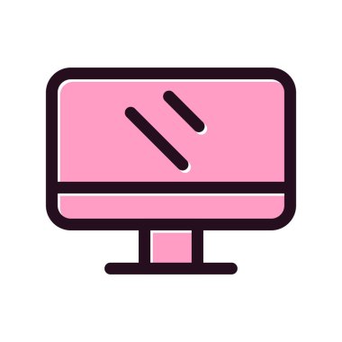 bilgisayar monitörü ikon vektör illüstrasyonu