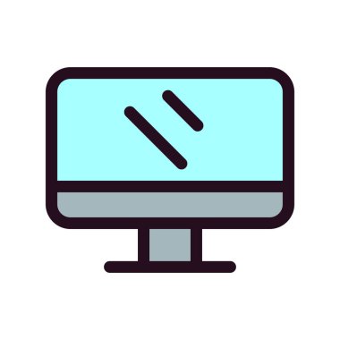 bilgisayar monitörü ikon vektör illüstrasyonu