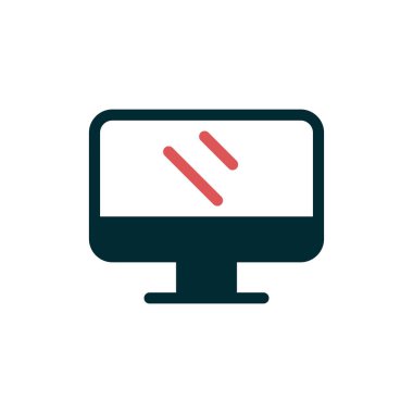 Web ve mobil uygulama tasarımınız için beyaz arkaplanda izole edilmiş bilgisayar simgesi vektörü, logo kavramını izleyin