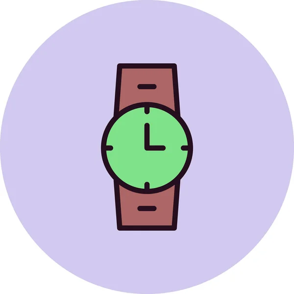 Reloj Pulsera Icono Web Diseño Simple — Vector de stock