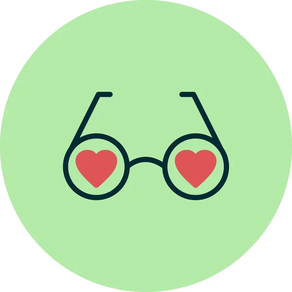 Liebe Brille Einfaches Symbol Vektorillustration — Stockvektor