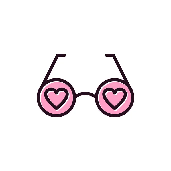 Love Eyeglasses Simple Icon Vector Illustration — Stok Vektör