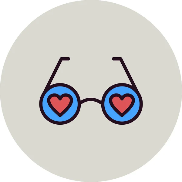 Liebe Brille Einfaches Symbol Vektorillustration — Stockvektor