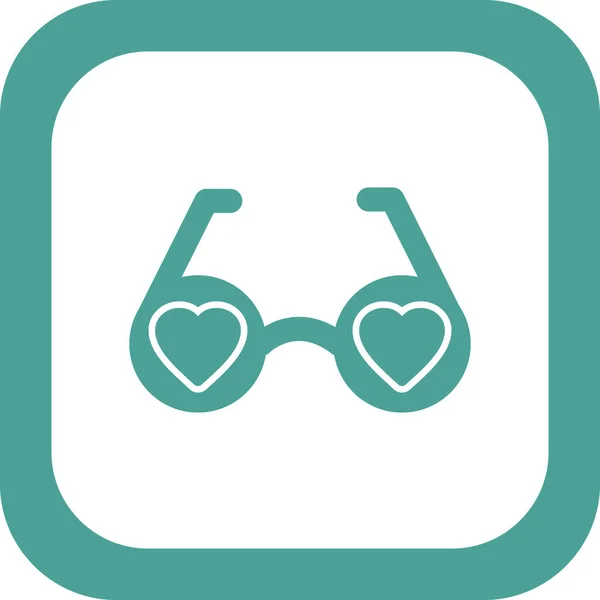 Liebe Brille Einfaches Symbol Vektorillustration — Stockvektor